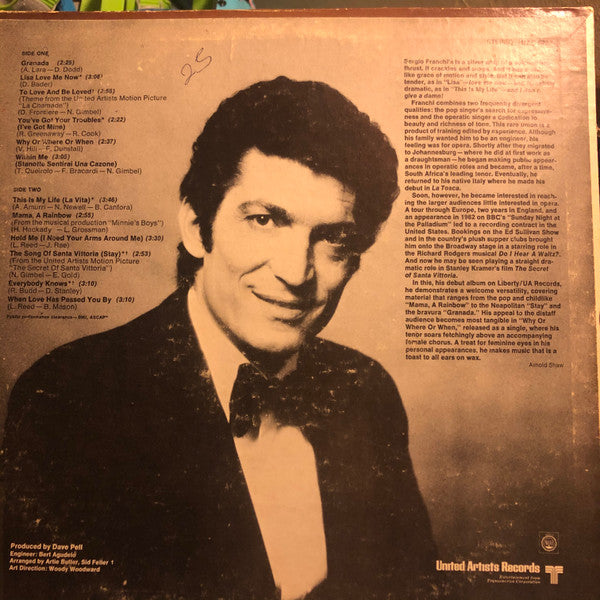 Sergio Franchi : Within Me (LP, Album)