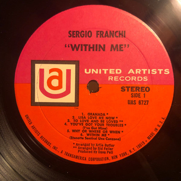 Sergio Franchi : Within Me (LP, Album)