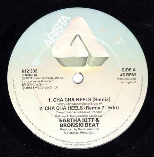 Eartha Kitt And Bronski Beat : Cha Cha Heels (Remix Version) (12")