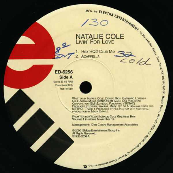 Natalie Cole : Livin' For Love (2x12", Promo)
