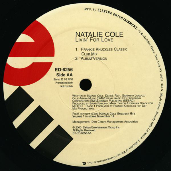 Natalie Cole : Livin' For Love (2x12", Promo)