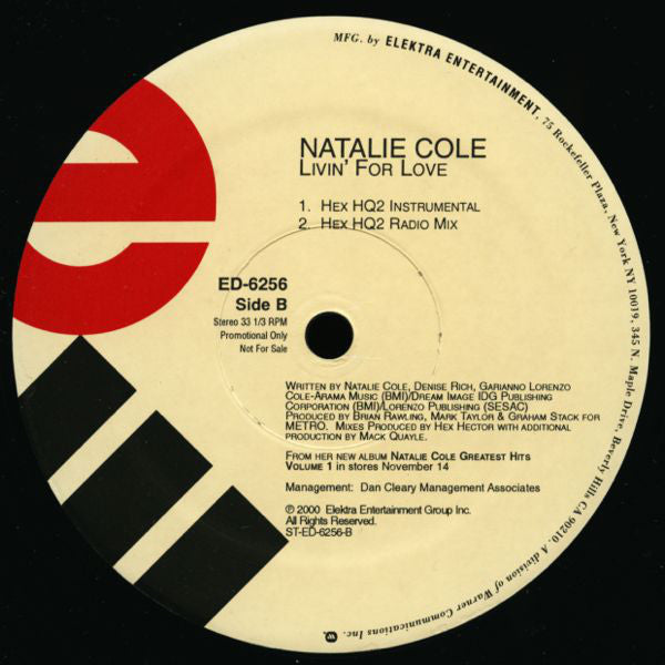 Natalie Cole : Livin' For Love (2x12", Promo)