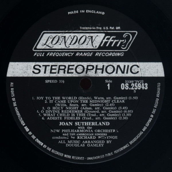 Joan Sutherland, New Philharmonia Orchestra Conducted By Richard Bonynge : Joy Of Christmas (LP, Album)