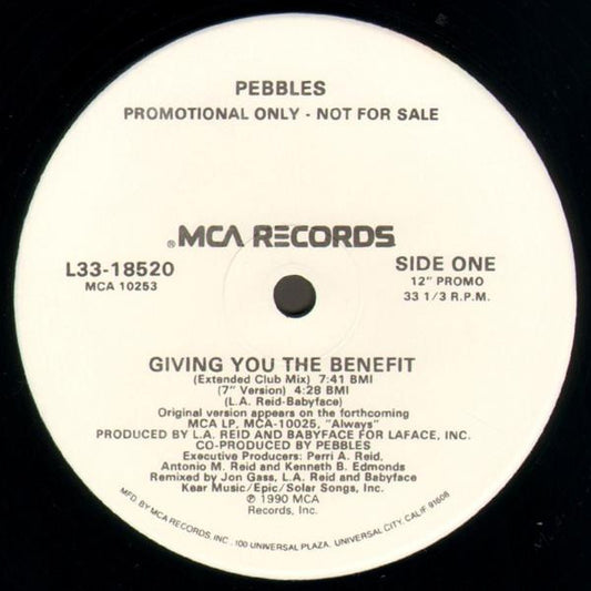 Pebbles : Giving You The Benefit (12", Promo)