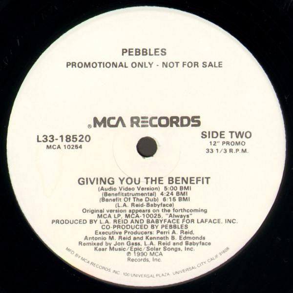 Pebbles : Giving You The Benefit (12", Promo)