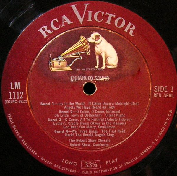 The Robert Shaw Chorale : Christmas Hymns And Carols, Volume I (LP, Album, Mono)