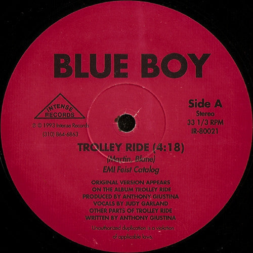 Blue Boy (3) : Trolley Ride / Hip Hop Will Never Stop (12", Single)