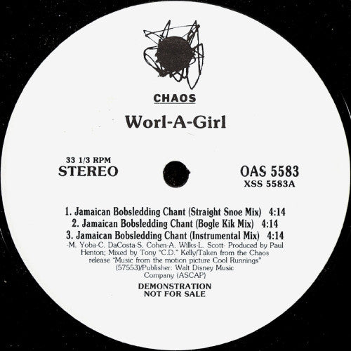 Worl-A-Girl : Jamaican Bobsledding Chant / X-Amount (12", Maxi, Promo)