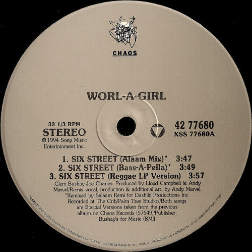 Worl-A-Girl : Six Street (12", Maxi)