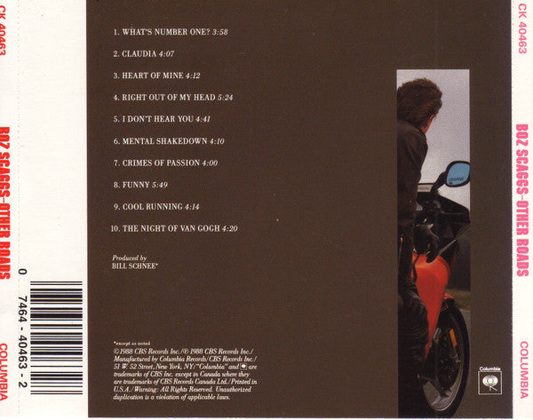 Boz Scaggs : Other Roads (CD, Album)