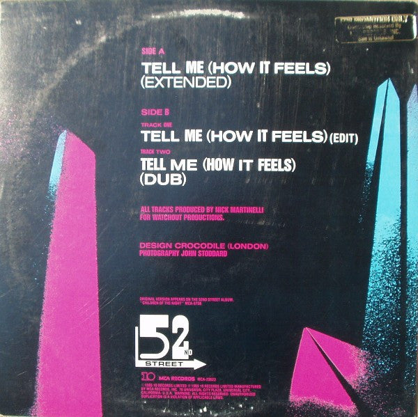 52nd Street : Tell Me (How It Feels) (12")