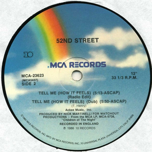 52nd Street : Tell Me (How It Feels) (12")