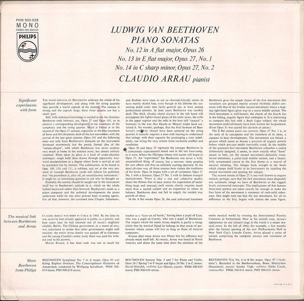 Ludwig van Beethoven, Claudio Arrau : Beethoven Piano Sonatas (LP, Mono)