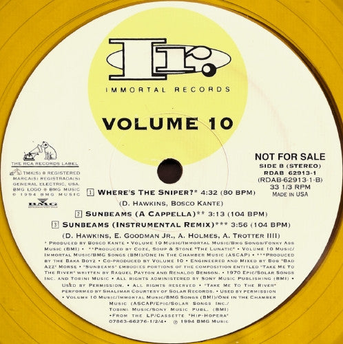 Volume 10 : Sunbeams (12", Promo, Tra)