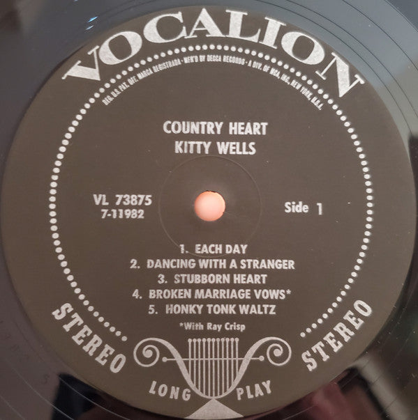 Kitty Wells : Country Heart (LP, Comp)