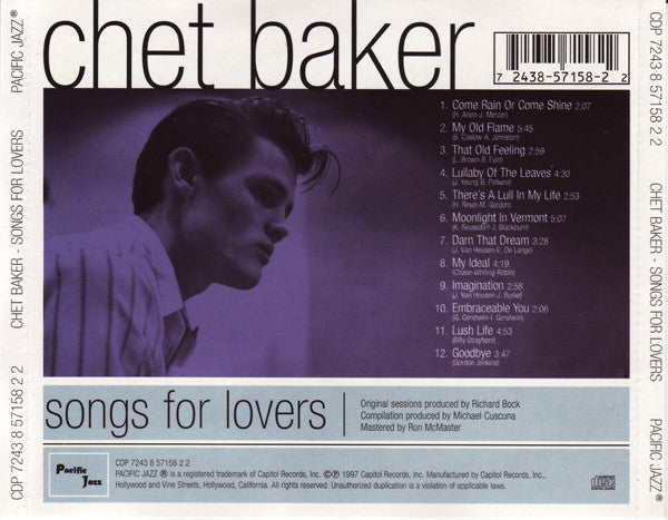 Chet Baker : Songs For Lovers (CD, Comp)