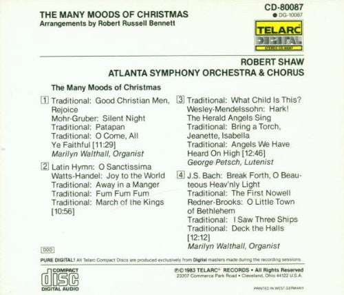 Robert Shaw - Atlanta Symphony Orchestra And Atlanta Symphony Chorus : The Many Moods Of Christmas (CD, Album)