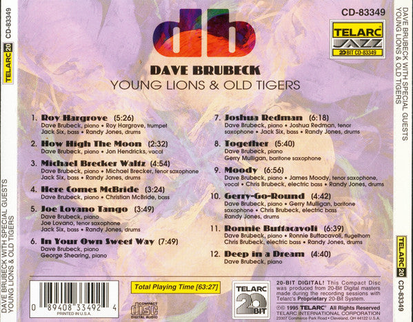 Dave Brubeck : Young Lions & Old Tigers (CD, Album)