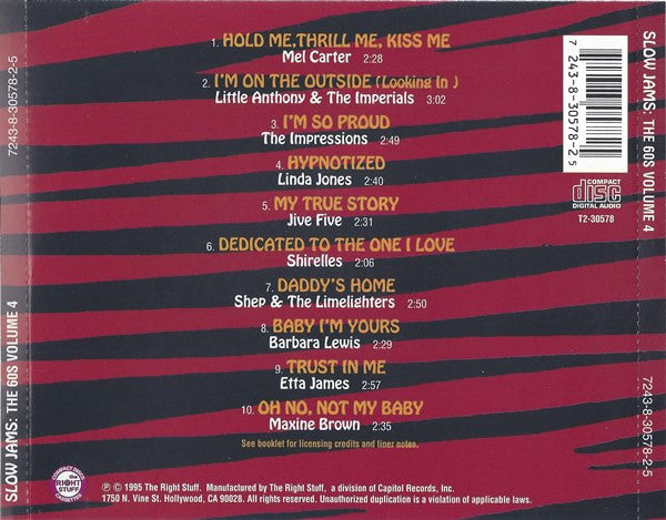 Various : Slow Jams: The 60s Volume 4 (CD, Comp)