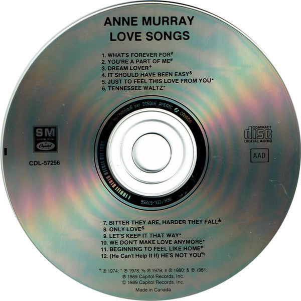 Anne Murray : Love Songs (CD, Comp)