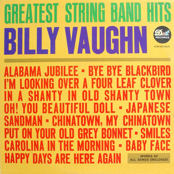 Billy Vaughn : Greatest String Band Hits (LP, Mono)