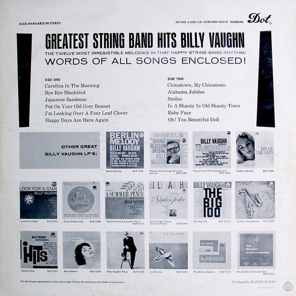 Billy Vaughn : Greatest String Band Hits (LP, Mono)