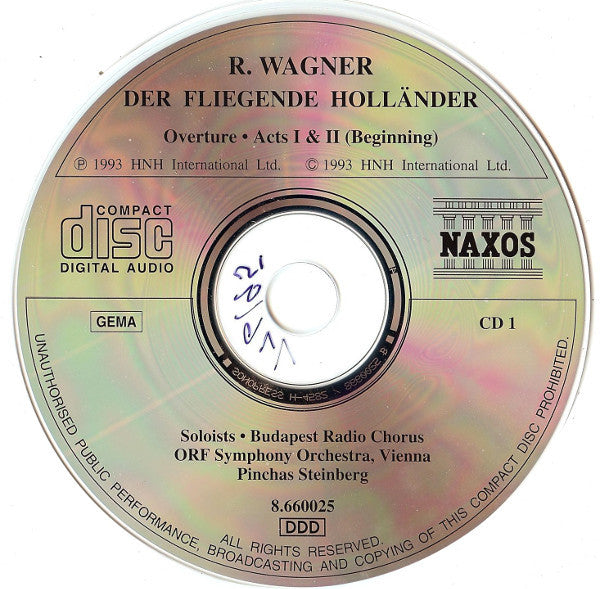 Richard Wagner, Magyar Rádió És Televízió Énekkara, ORF Symphonieorchester, Pinchas Steinberg : Der Fliegende Holländer (2xCD)