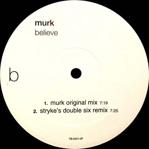 Murk : Believe (12", Promo)