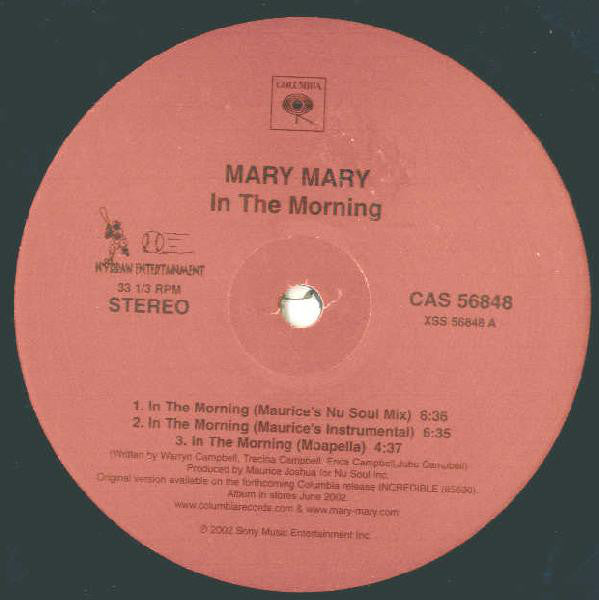 Mary Mary : In The Morning (12")