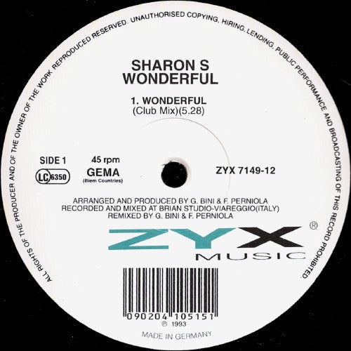 Sharon S : Wonderful (12")