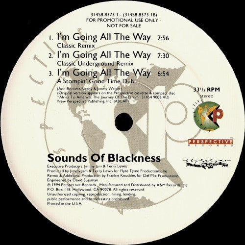 Sounds Of Blackness : I'm Going All The Way (12", Promo)