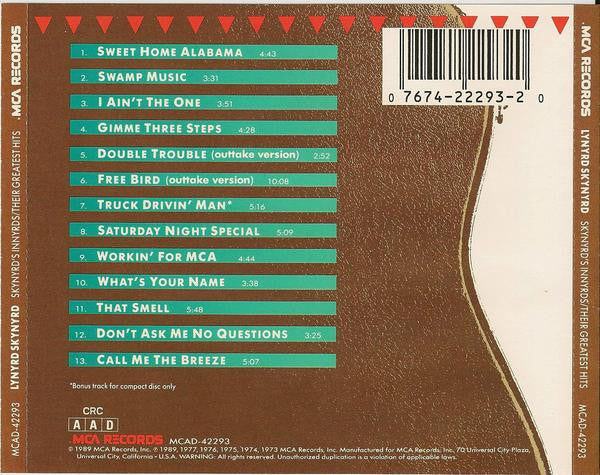 Lynyrd Skynyrd : Skynyrd's Innyrds - Their Greatest Hits (CD, Comp, Club)