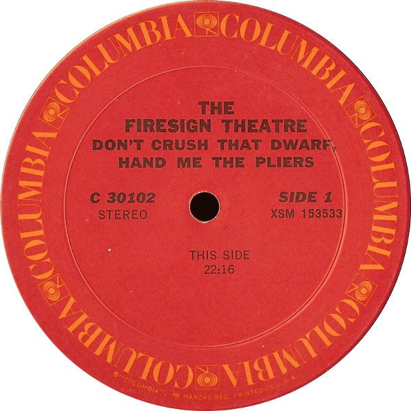 The Firesign Theatre : Don't Crush That Dwarf, Hand Me The Pliers (LP, Album, Pit)