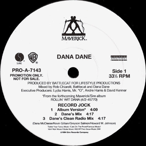 Dana Dane : Record Jock (12", Promo)