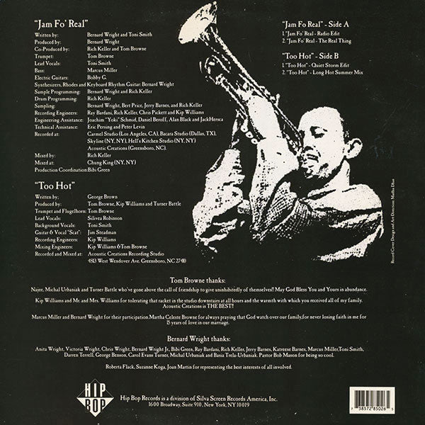 Tom Browne : Jam Fo' Real / Too Hot (12", Maxi)