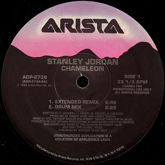 Stanley Jordan : Chameleon (12", Promo)