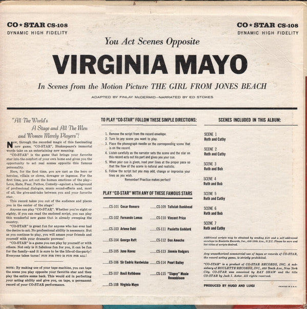 Virginia Mayo (2) : In Scenes From The Motion Picture The Girl From Jones Beach (LP, Album)