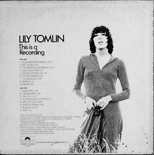 Lily Tomlin : This Is A Recording (LP, Album, Scr)