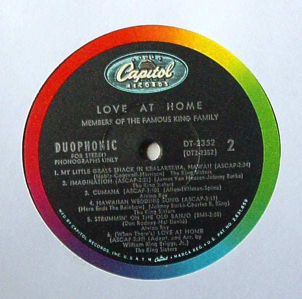 The King Sisters, Alvino Rey, Del Courtney : Love At Home With Members Of The Famous King Family (LP, Album)