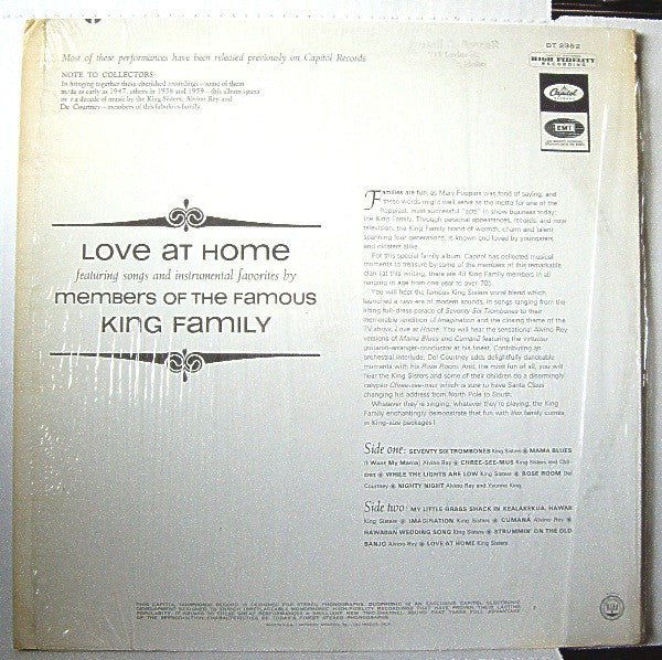 The King Sisters, Alvino Rey, Del Courtney : Love At Home With Members Of The Famous King Family (LP, Album)