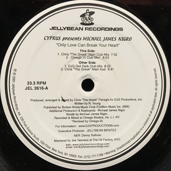 Cyprus Presents Michael Nigro : Only Love Can Break Your Heart (12")