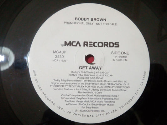 Bobby Brown : Get Away (12", Single, Promo)