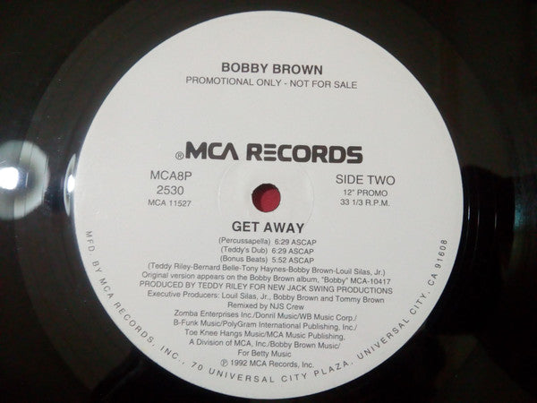 Bobby Brown : Get Away (12", Single, Promo)