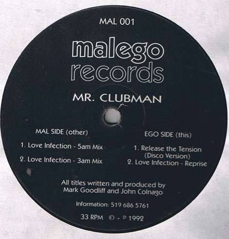 Mr. Clubman : Love Infection / Release The Tension (12")