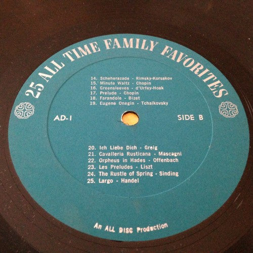 Unknown Artist : 25 All Time Family Favorites (LP, Comp)
