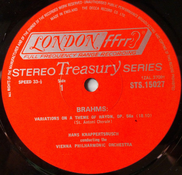 Hans Knappertsbusch : Brahms - Variations on a theme of Haydn Op 56A Academic Festival Overture, Tragic Overture (LP, Album, RE, RP)
