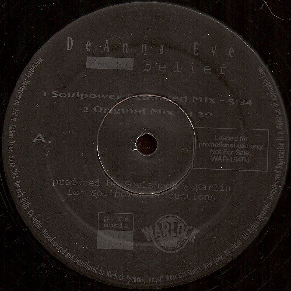 DeAnna Eve : Cease Belief (12", Promo)