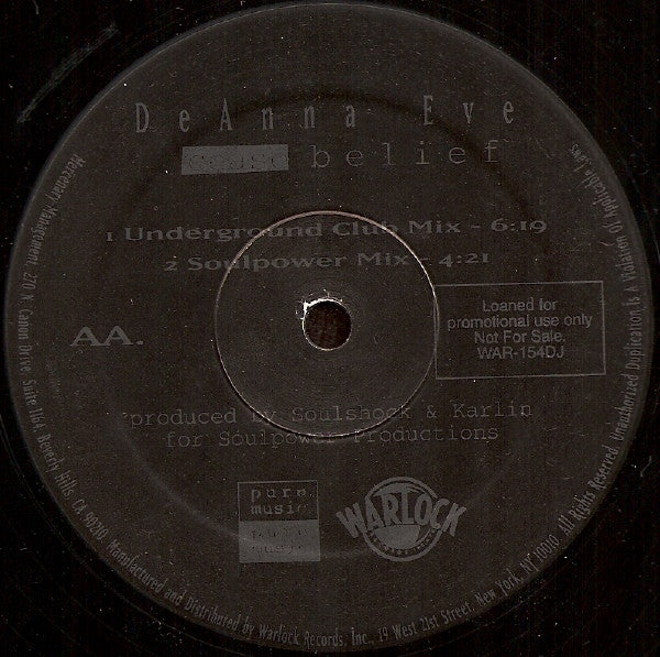 DeAnna Eve : Cease Belief (12", Promo)