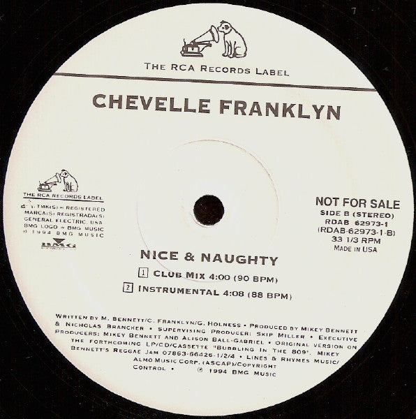 Chevelle Franklyn : Nice & Naughty (12", Promo)