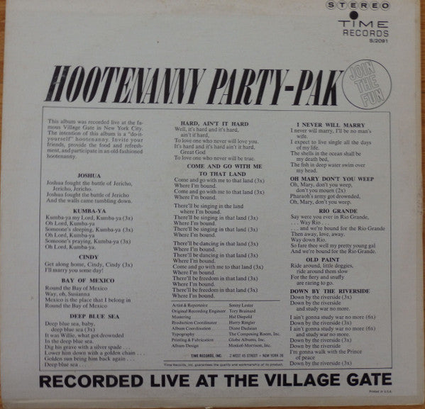 Various : Hootenanny Party-Pak (LP, Album)
